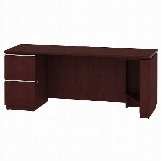 Bush Bbf Milano2 72w Lh Single Pedestal Credenza 2dwr In Harvest Chhefry