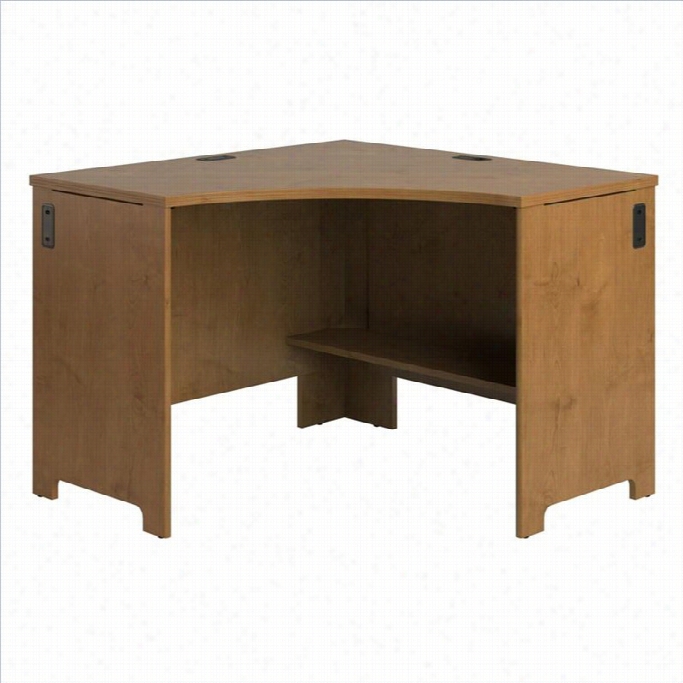 Bush Envoy Woo Cor Ner Desk In Natural Cherry