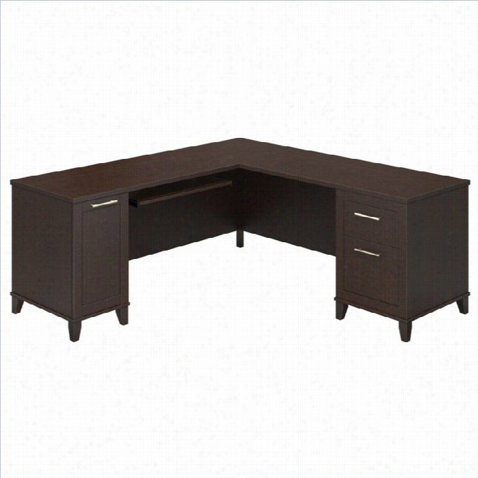 Bush Somerset 71 L-shaped Desk In Mocha Cherry