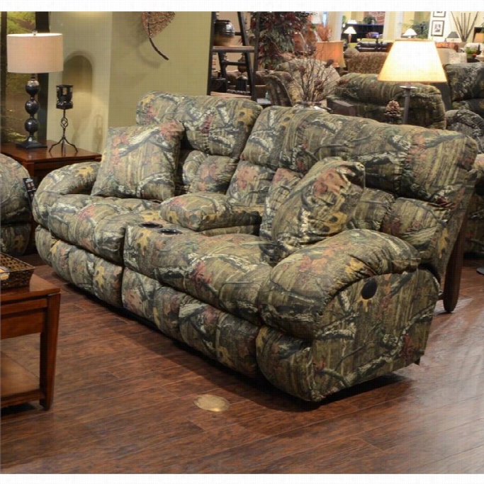 Catnapper Duck Dynasty Lay Lower By A Semitone Reclining Fabric Loveseat In Moss