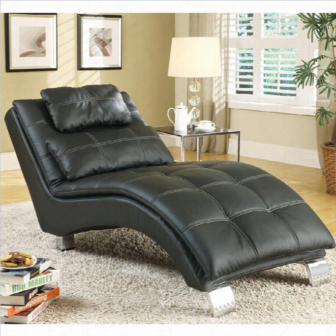 Coaster Casual And Contemporary Living Room Leayher Chaise In Wicked