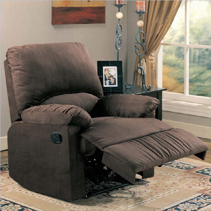 Coaster Casual Microfiber Recliner Chair I Chocooate