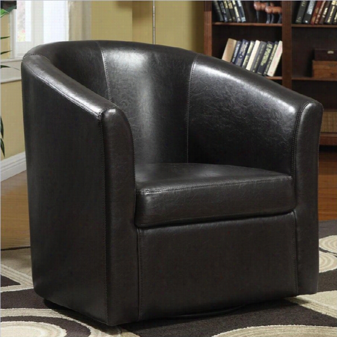 Coaster Leather Club Chair In Brown