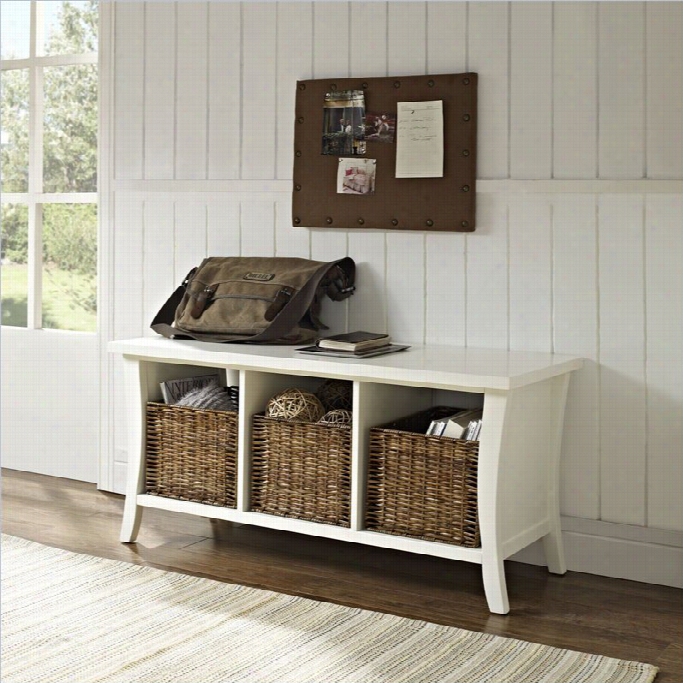 Crosley Wallis Entryway Storage Bench Inn White