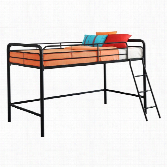 Dhp Metal Junior Metal Twin Loft Bed In Black