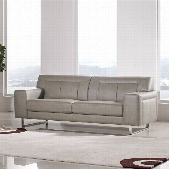 Diamond Sof Vera Faux Leather Sofa With Metal Leg In Sandst One