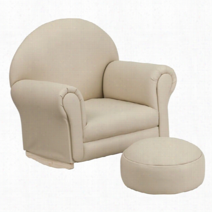 Flash Furniture Kids Beige Vinyl Rocker Chair And Footrest