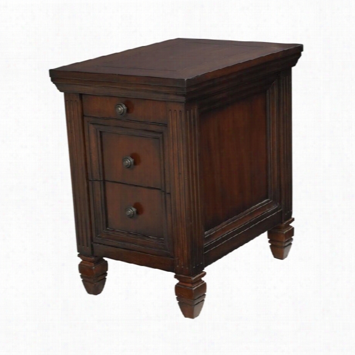 Hammary Hidden Treasures Chairside Table In Cherry Finish