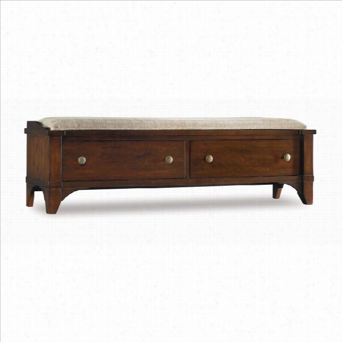 Hooker Furniture Abbott Place Two-drawe Bench In Warm Cherry