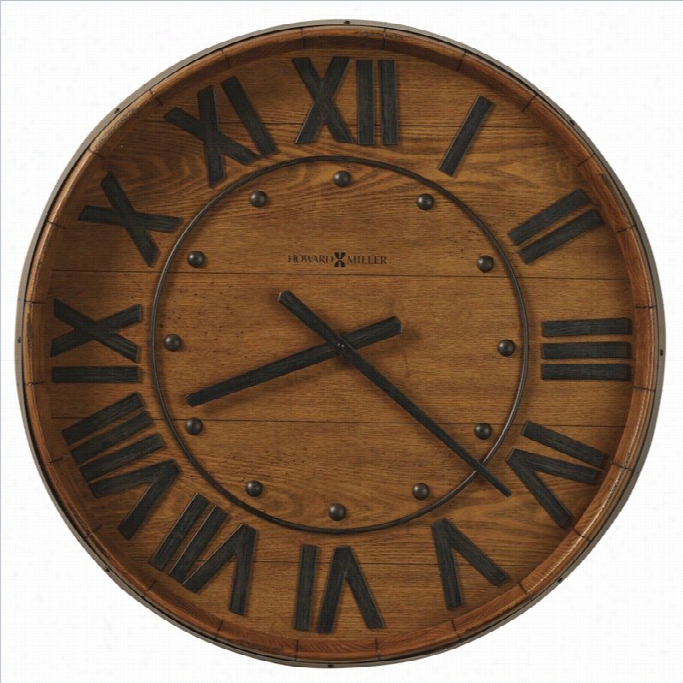 Howad  Miller Wine Barrel Gallery Wall Clock Finish