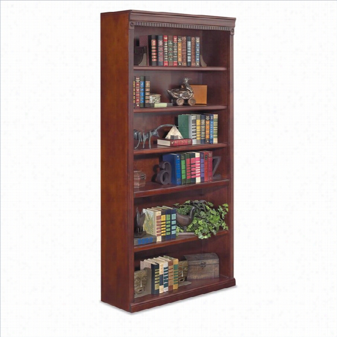 Kathy Ireland Home By Martin Hunting Fashion Club 6-s Helf Bookcase In Ibrant Cherry