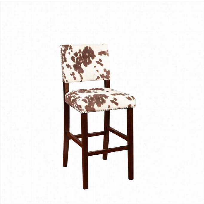 Linon Coreyy  30 Bar Stool In Udder Madness Brown