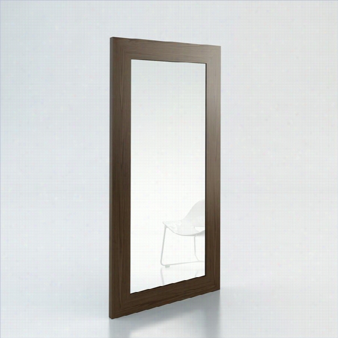 Modloft Norfolk Minimalist Modern Mirror In Walnut