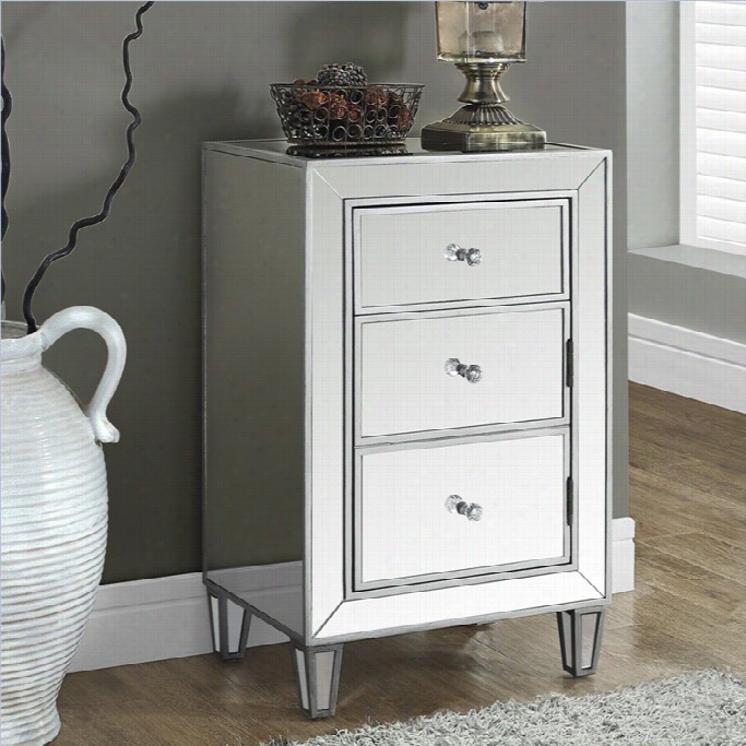 Monarch 29  Accent Table In Brushed Silver