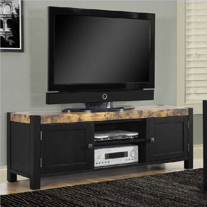 Monarch 60 Tv Console In Distressed Black