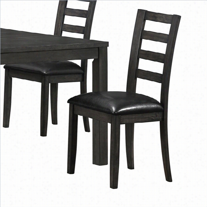 Monarch Dining Chair In Charcoal Gray (set Of 2)