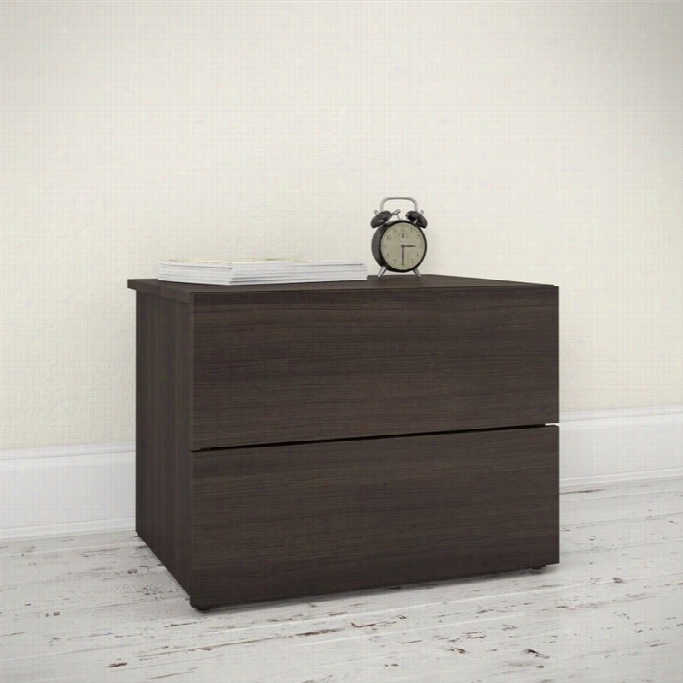 Nexera Jetset 2 Drawer Nightstand In Ebony