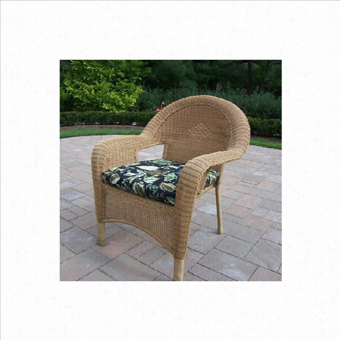 Oakland Living Resin Twig Arm Chair With Cushion In Honey (set Of 2)