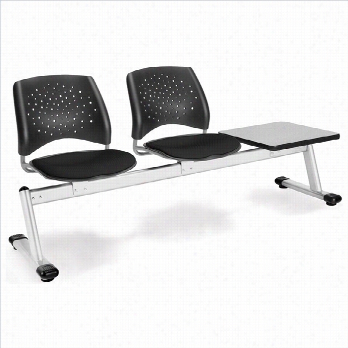 Ofm Staar Beeam Seating With 2 Seats Andtable Inblakc And Gray