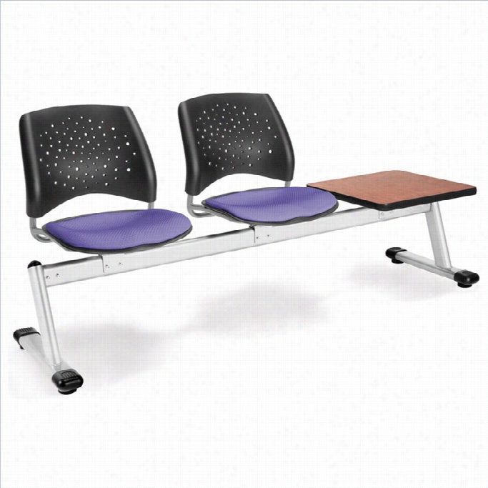 Ofm Star Eam Seating With 2 Seats And Table In Lavender And Cherry