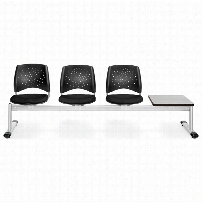 Ofm Star Beam Seating With 3 Saets And Table In Black And Gray