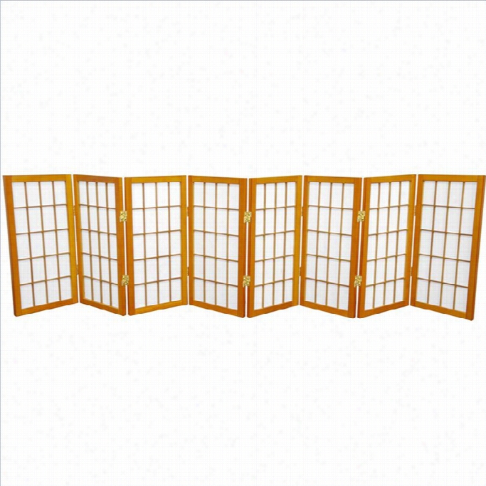 Oriental Desktop Window 8 Pane Shoji Screen In Honey