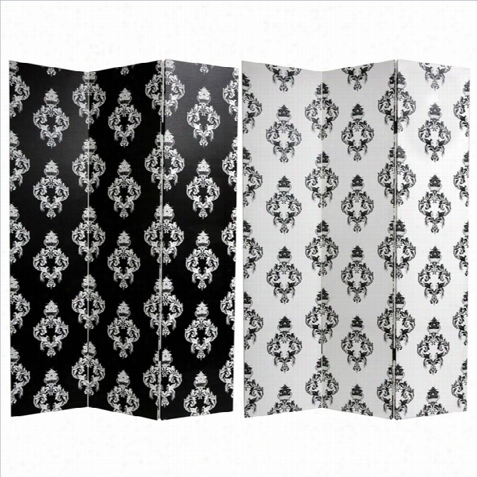 Oriental Dobule Sided Damask Canvas Room Divider