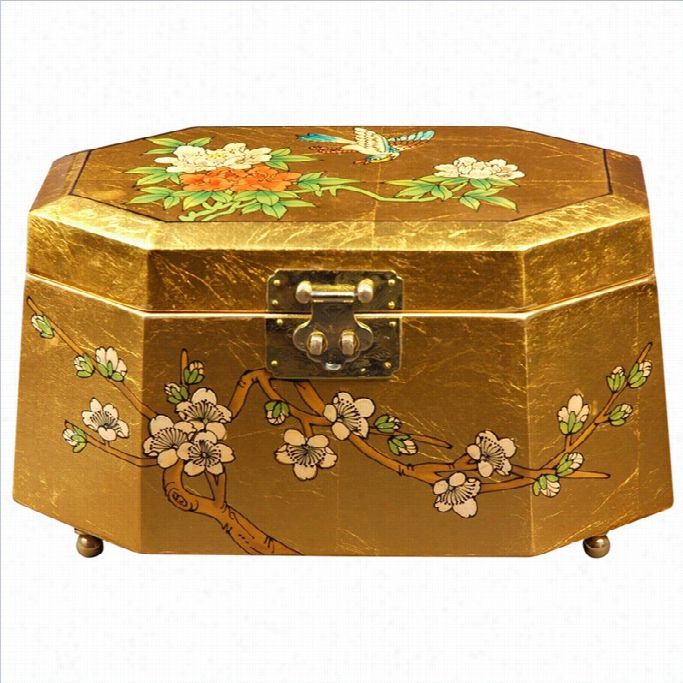 Oriental Furniture Antoinette Jewelry Box In Gold