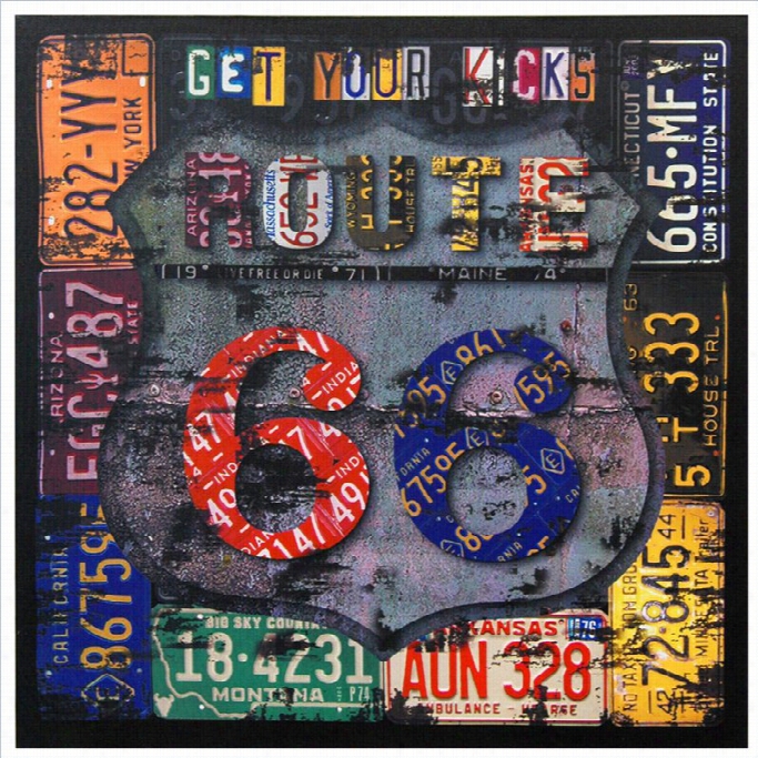 Oriental Furniture Route 66  Cnvas Wall Art In Multicolo