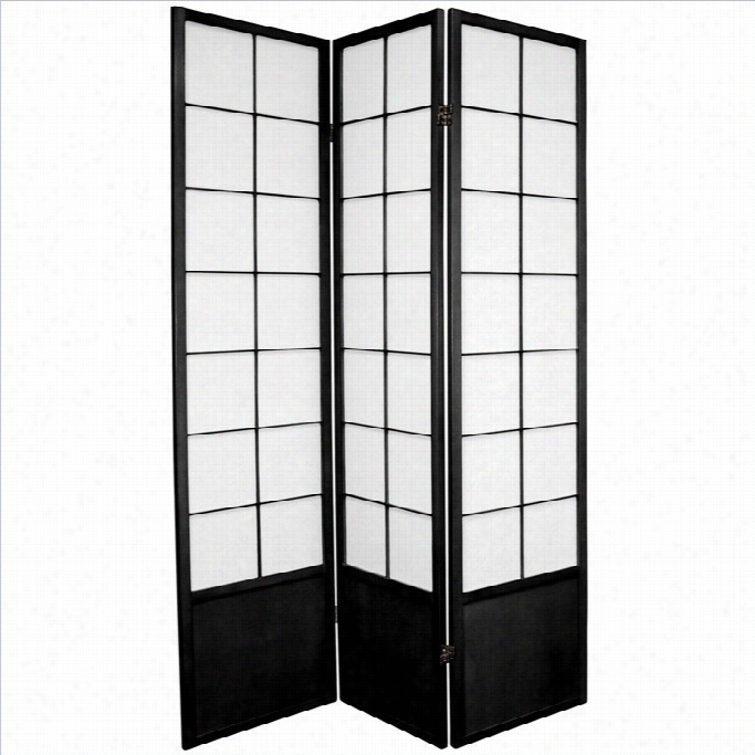 Orienfal Furniture Hree Panel Zen Shoji Room Dividerr In Blac