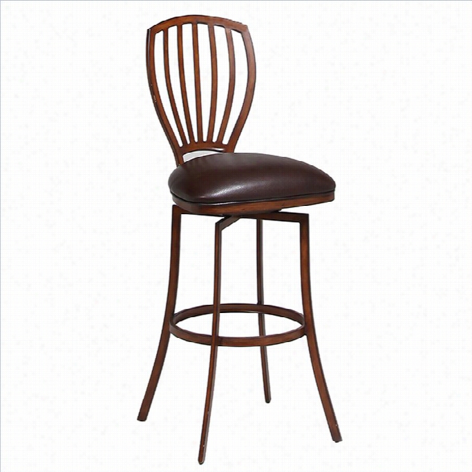 Pastel Furiture  Tropez 27.38 Swivel Bar Stool In Ford Brown-26 Counter Height