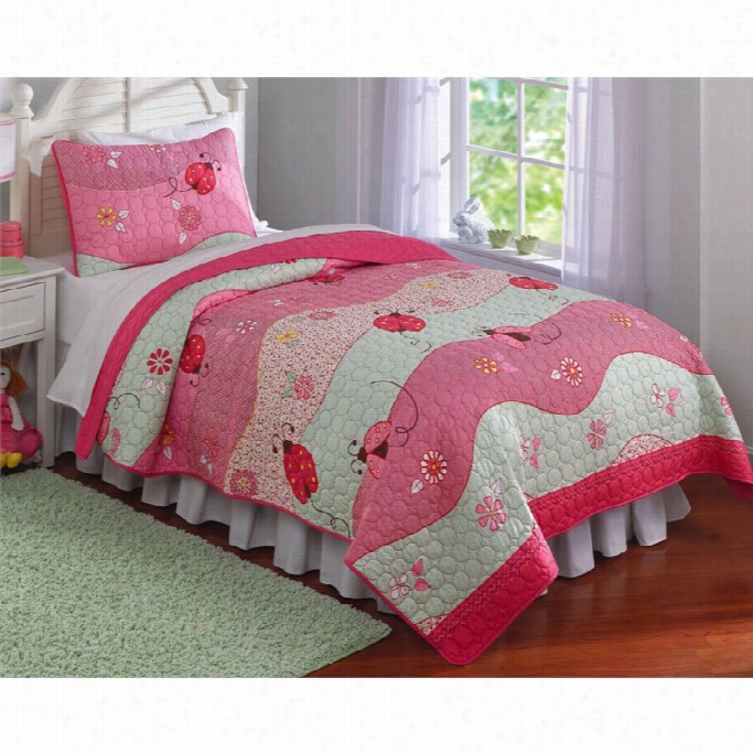 Pem Ameri Cagarden Awve Quilt With Pillow Sham-twin