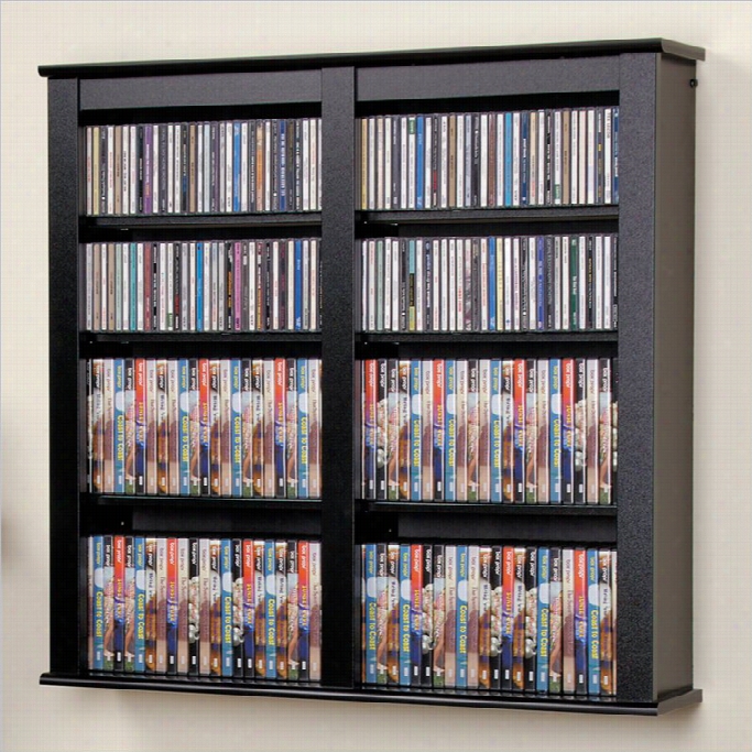 Prepac Double Loating Media Wall Storage In Black