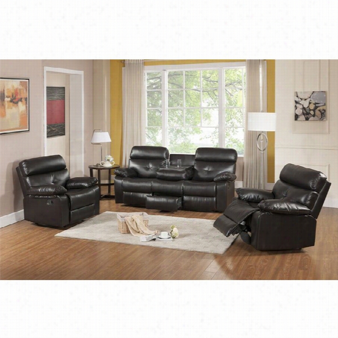 Primo International Parisian Rouquette 3 Piece Leather Sofa Set