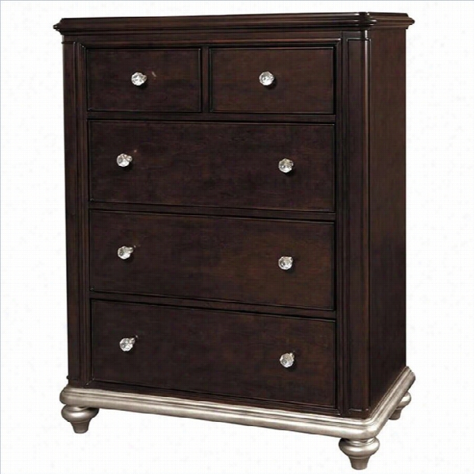 Samuel Lawrence Furniture Girls Glam Draweer  Chest In Black Cherry