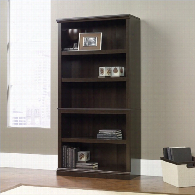 Sauder Select Five Shelf Bookcase In Cinnamo N Cherry Finish