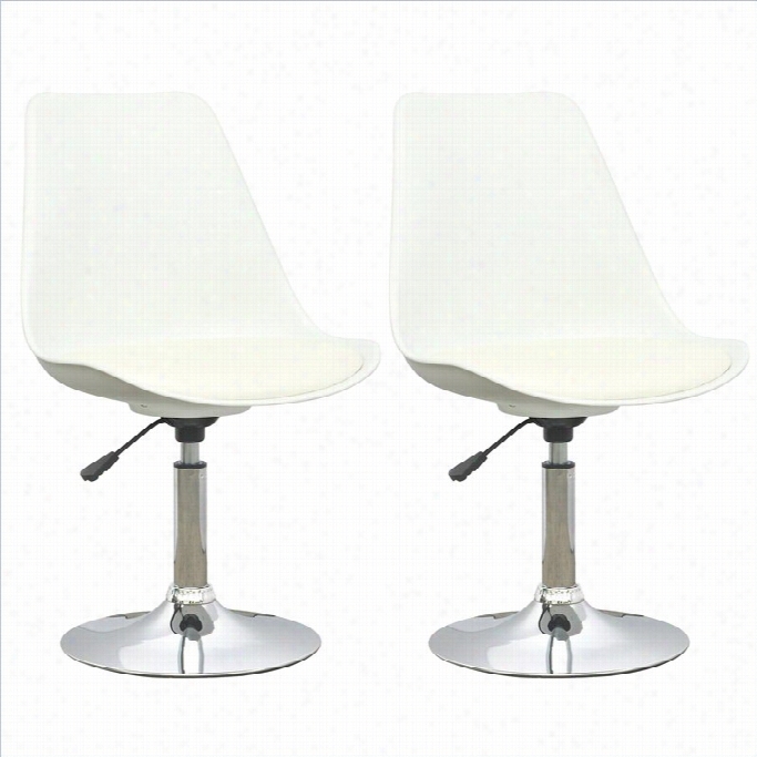 So Nax Corliving 16-22 Adjustable Stool In White (set Of 2)