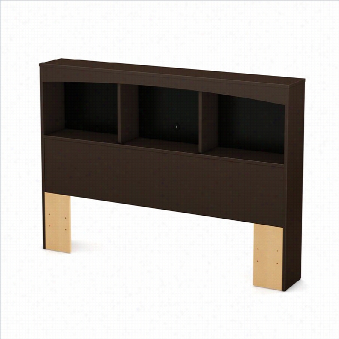 South Shore Back Bay Full Bookcase Headboard In  Chocolate