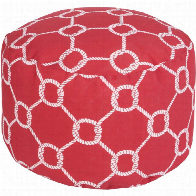 Surya Cylinder Pouf Ottoma N In Red