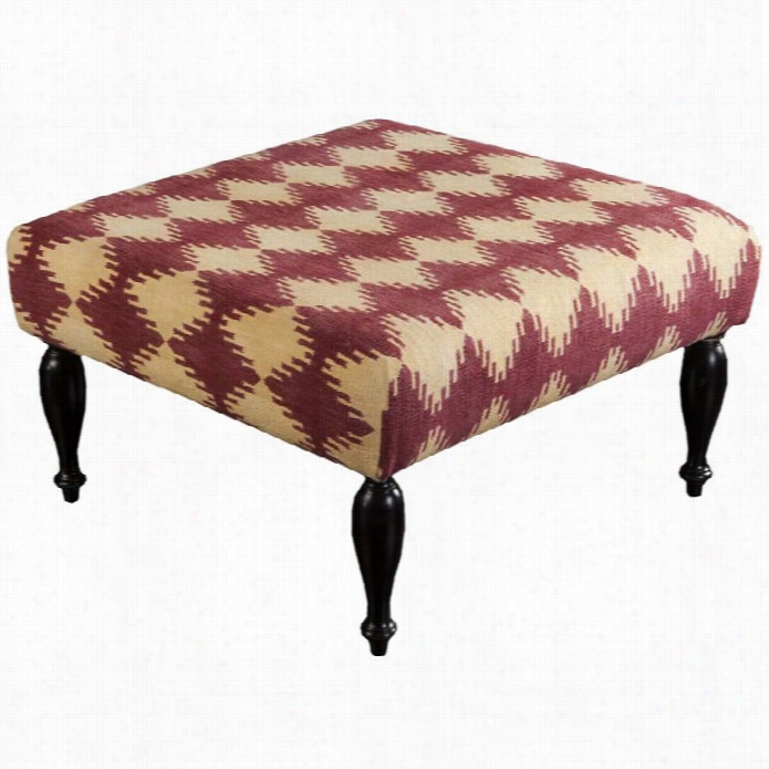 Surya Wwool Square Ottoman In Red