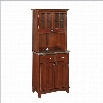Home Styles Cherry Wood Buffet with Stainless Steel Top and 2-Door Panel Hutch