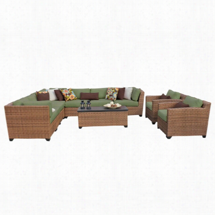 Tkc Lagunaa 10 Piece Outdoor Wicker Sofa Set In Cilantro