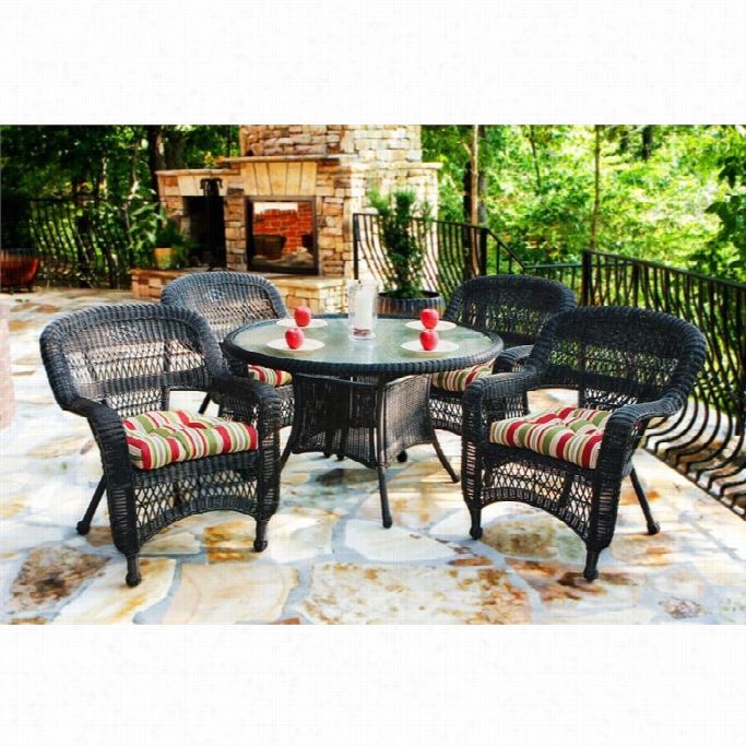 Tortuga Portside 5 Piece Patio Dining Set- Amber Haliwell Caribbean