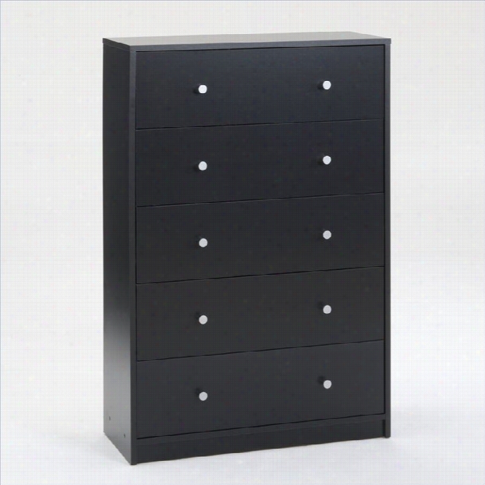 Tvilum Portland 5 Drawer Chest In Black