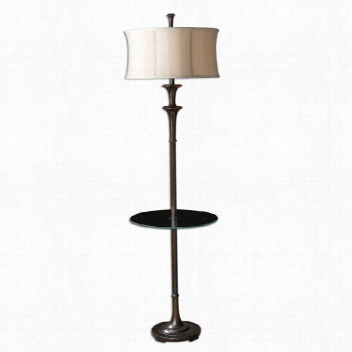 Uttermost Brazoria Glass End Table Floor Lamp In Oil Rubbed Bronze