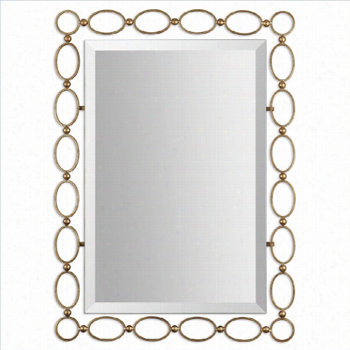 Uttermo St Lauria Hand Forgedm Etal Wall Mirror In Gold Leaf