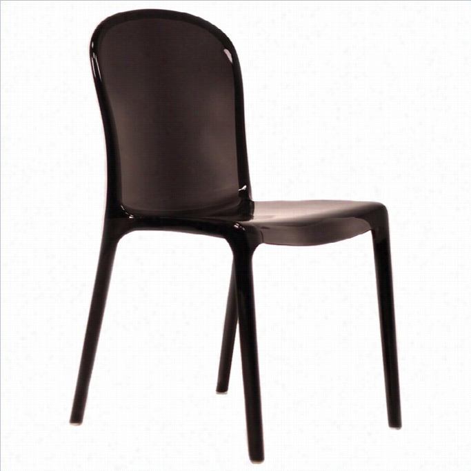 Volo Desgin Quinn Dining Chair In Glossy Black And Translucent (set Of 2)