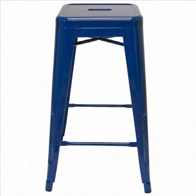 Aeon Furniture Galaxy 26.5backless Counter Stool In Navy (set Of 2)