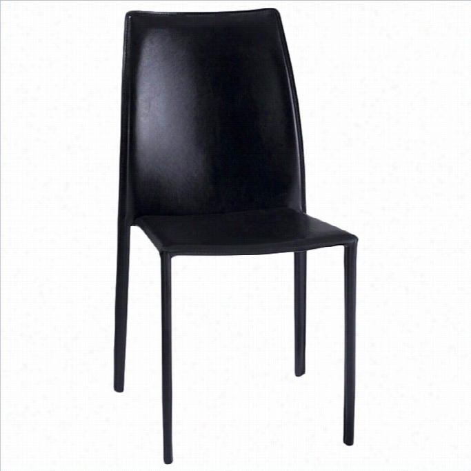 Aeon Tamara Stacking Dining Chair In Black (set Of 4)