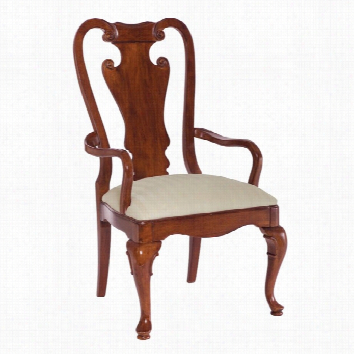 Americn Drew Cherry Wood Splat Back Dining Chair In Antique Cherry